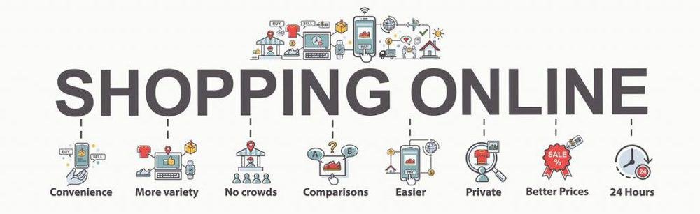Advantages of shopping online infographic